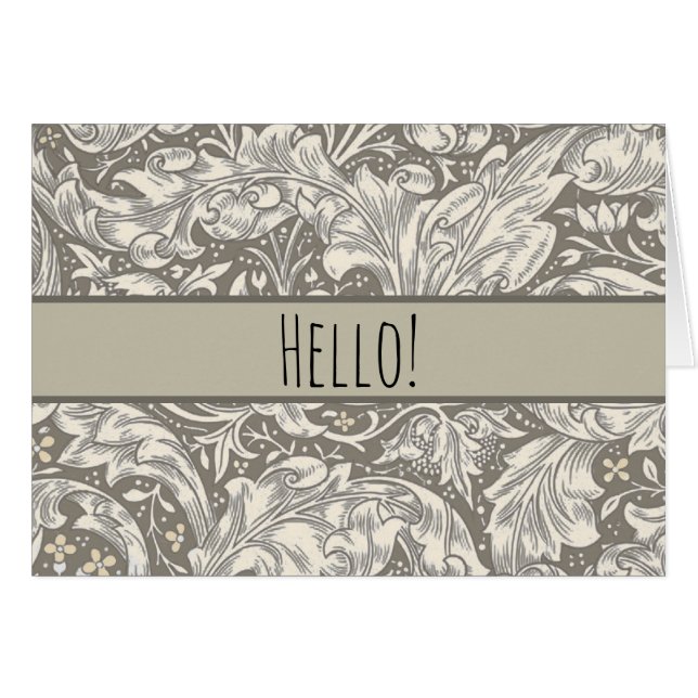 William Morris Brudknapp antika damast Hälsningskort (Framsidan Horizontal)