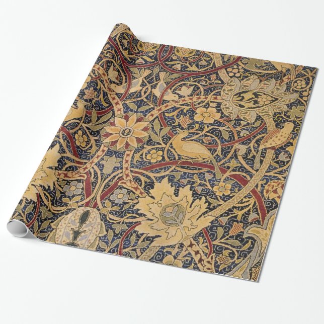 William Morris Bullerswood Faux Tapestry Presentpapper (Utrullad)
