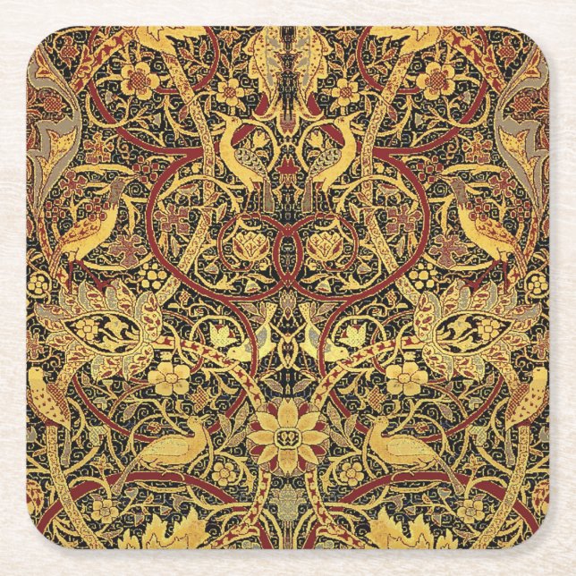 William Morris Bullerswood Faux Tapestry Underlägg Papper Kvadrat (Framsidan)