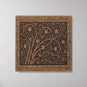 William Morris Campion Präglad Läderdamast Canvastryck