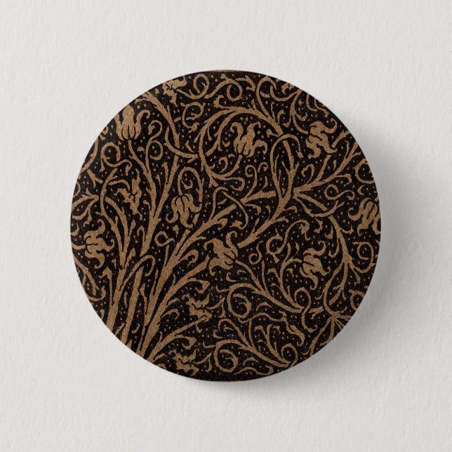 William Morris Campion Präglad Läderdamast Knapp (Framsida)