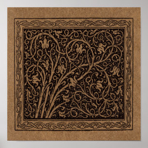 William Morris Campion Präglad Läderdamast Poster