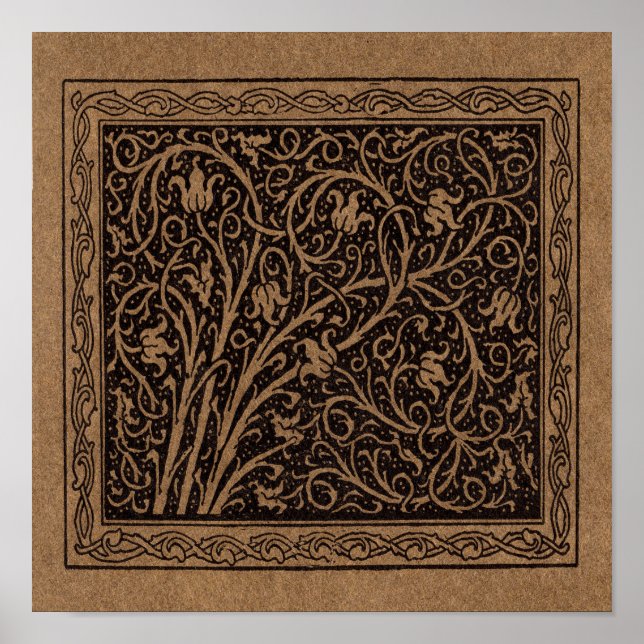 William Morris Campion Präglad Läderdamast Poster (Framsidan)