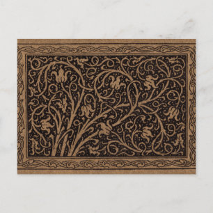 William Morris Campion Präglad Läderdamast Vykort