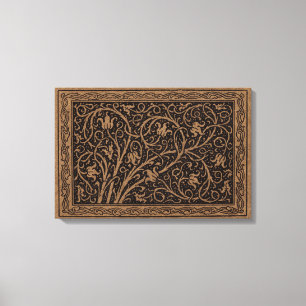 William Morris Campion Präglat Läder Damast Canvastryck