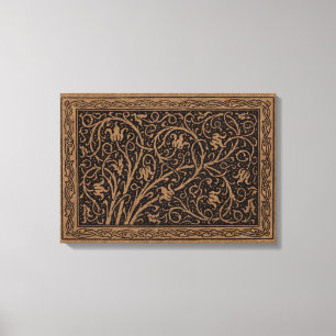 William Morris Campion Präglat Läder Damast Canvastryck