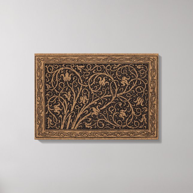 William Morris Campion Präglat Läder Damast Canvastryck (Framsida)