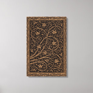 William Morris Campion Präglat Läder Damast Canvastryck