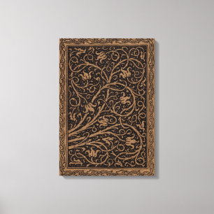 William Morris Campion Präglat Läder Damast Canvastryck