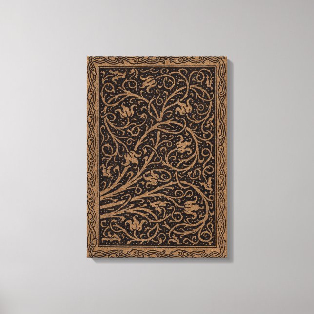 William Morris Campion Präglat Läder Damast Canvastryck (Framsida)