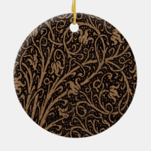 William Morris Campion Präglat Läder Damast Julgransprydnad Keramik