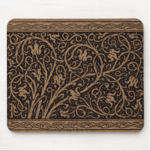 William Morris Campion Präglat Läder Damast Musmatta