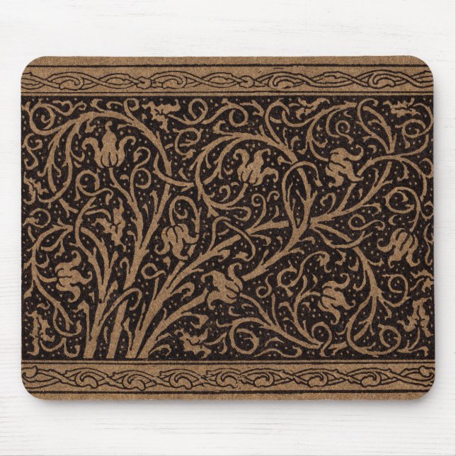 William Morris Campion Präglat Läder Damast Musmatta (Framsidan)