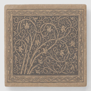 William Morris Campion Präglat Läder Damast Stenunderlägg