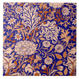 William Morris"Cherwell" i Blue och Orange Kakelplatta