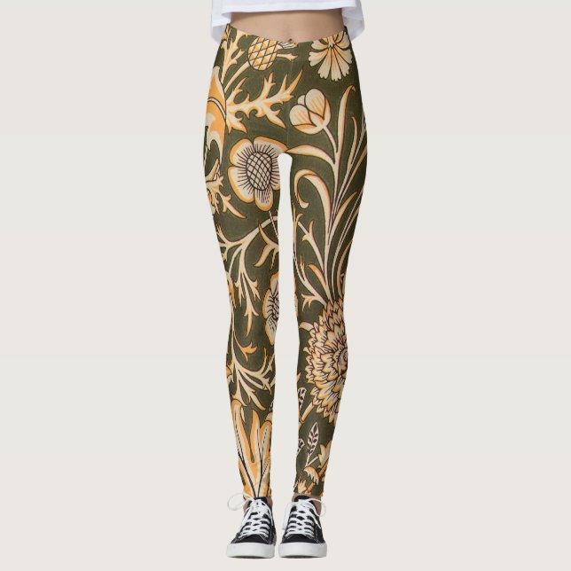William Morris Cherwell Tapet Mönster Leggings (Framsida)
