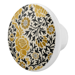 William * Morris Chrysanthemum Beige Black Knopp