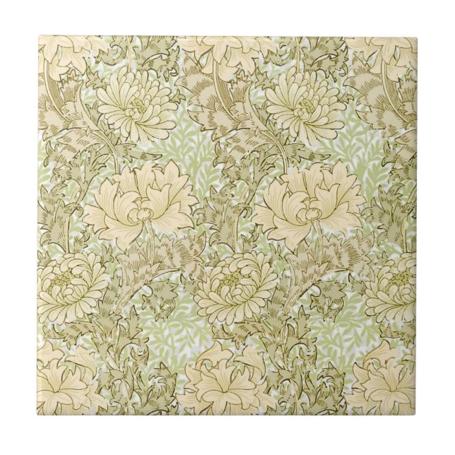 William * Morris Chrysanthemum Flowers Kakelplatta (Framsidan)