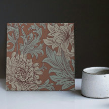 William Morris Chrysanthemum Mönster Ceramic Tile