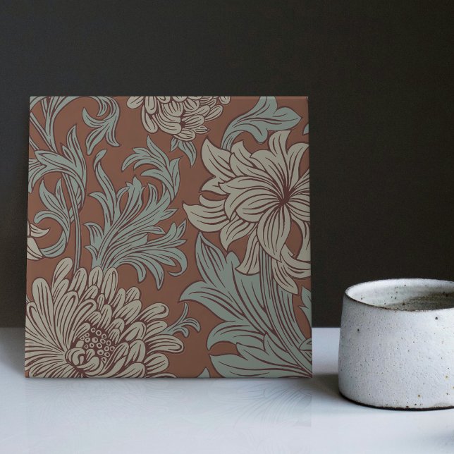 William Morris Chrysanthemum Mönster Ceramic Tile Kakelplatta (Skapare uppladdad)