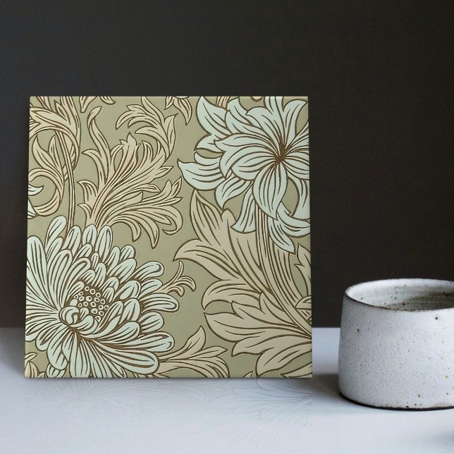 William Morris Chrysanthemum Mönster Ceramic Tile Kakelplatta (Skapare uppladdad)
