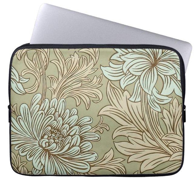 William Morris Chrysanthemum Mönster Laptop sleeve (Framsidan)