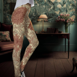 William Morris Chrysanthemum Mönster Leggings