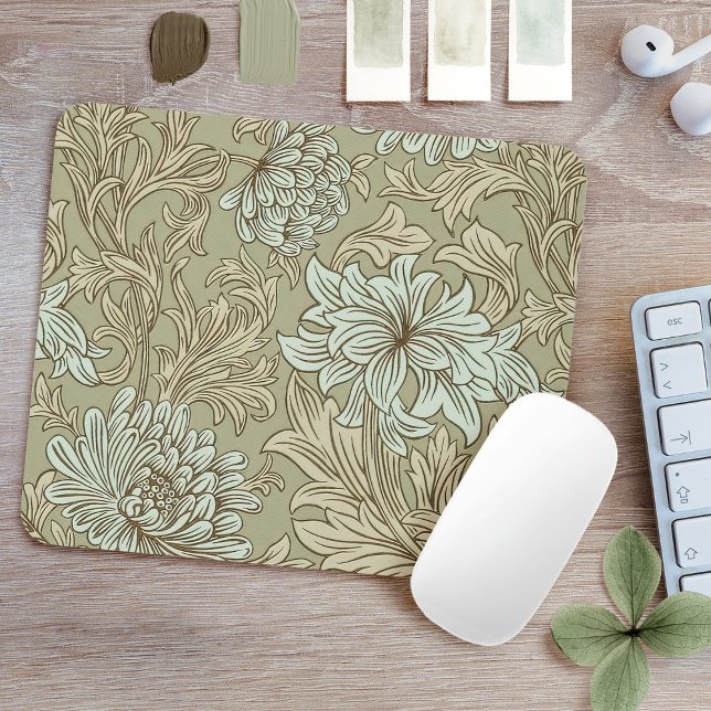 William Morris Chrysanthemum Mönster Mouse Pad Musmatta (Skapare uppladdad)