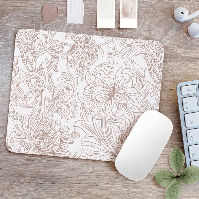 William Morris Chrysanthemum Mönster Mouse Pad Musmatta (Skapare uppladdad)