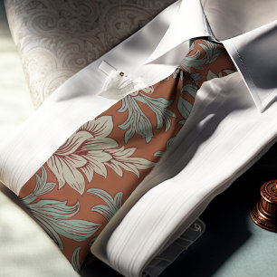 William Morris Chrysanthemum Mönster Neck Tie Slips