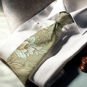 William Morris Chrysanthemum Mönster Neck Tie Slips