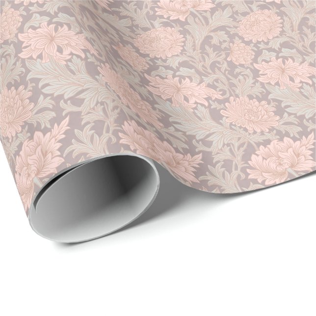 William Morris Chrysanthemum Mönster Wrapping Pape Presentpapper (Rullad Hörn)