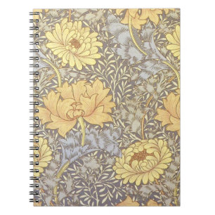 William Morris Chrysanthemum Morsa Flowers Anteckningsbok Med Spiral