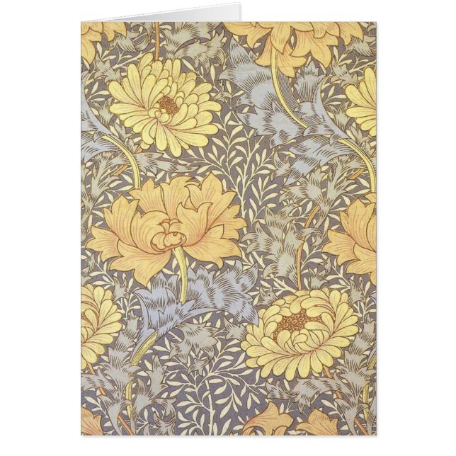 William Morris Chrysanthemum Morsa Flowers Hälsningskort (Framsidan)