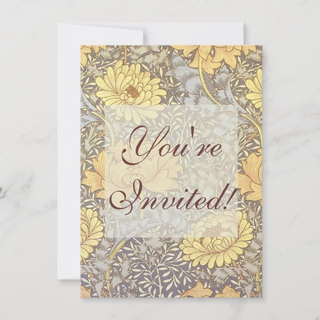 William Morris Chrysanthemum Morsa Flowers Inbjudningar (Framsida)