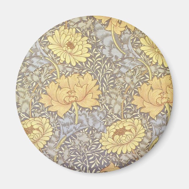 William Morris Chrysanthemum Morsa Flowers Magnet (Framsidan)