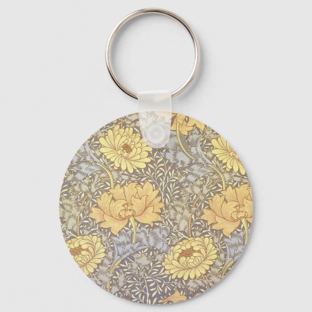 William Morris Chrysanthemum Morsa Flowers Nyckelring (Framsida)
