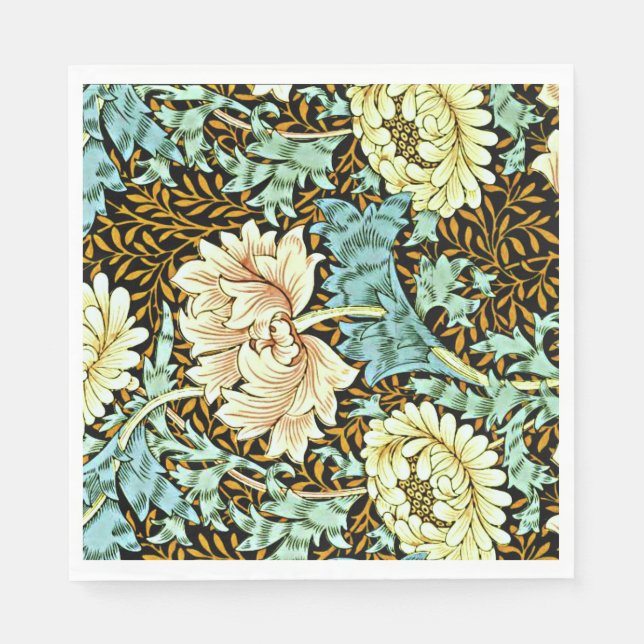 William Morris - Chrysanthemum Pastels Pappersservett (Framsidan)