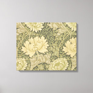 William Morris Chrysanthemum Sage Flower Canvastryck