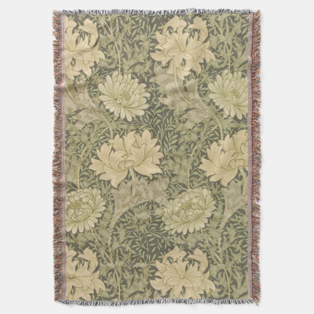 William Morris Chrysanthemum Sage Flower Filt (Framsidan Vertikal)