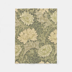 William Morris Chrysanthemum Sage Flower Fleecefilt