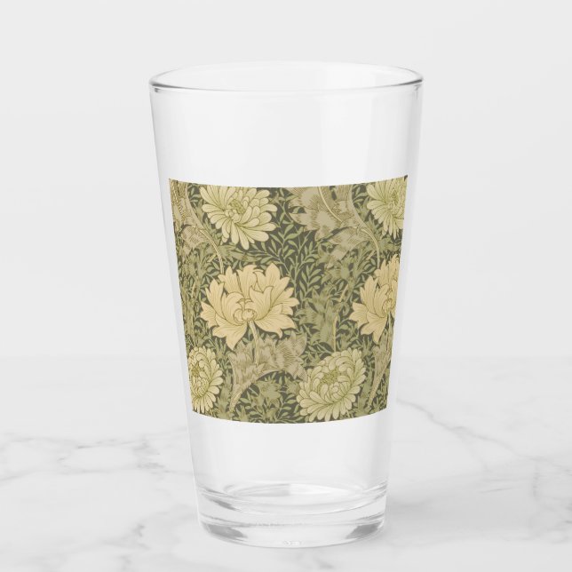 William Morris Chrysanthemum Sage Flower Glaskopp (Framsida)