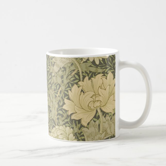 William Morris Chrysanthemum Sage Flower Kaffemugg (Höger)