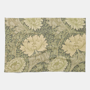 William Morris Chrysanthemum Sage Flower Kökshandduk