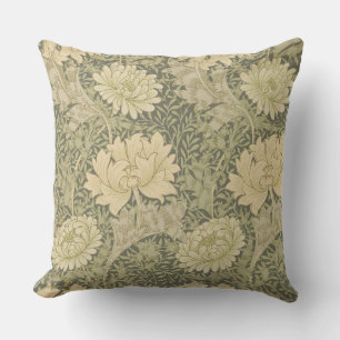 William Morris Chrysanthemum Sage Flower Kudde