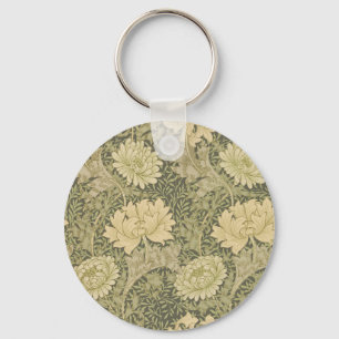 William Morris Chrysanthemum Sage Flower Nyckelring