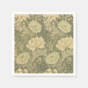 William Morris Chrysanthemum Sage Flower Pappersservett