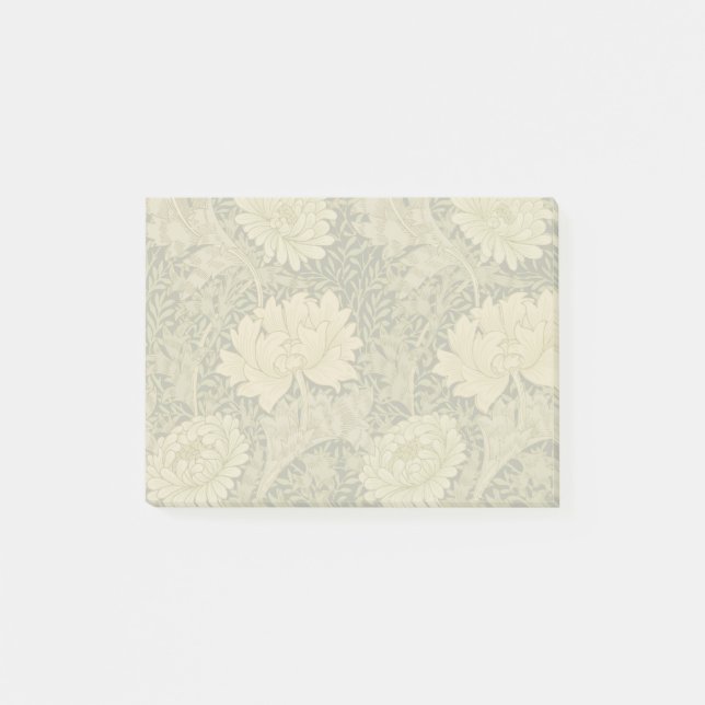 William Morris Chrysanthemum Sage Flower Post-it Block (Framsida)