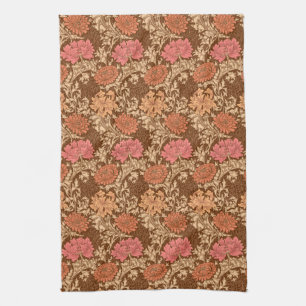 William Morris Chrysanthemums, Brown och Rust Kökshandduk