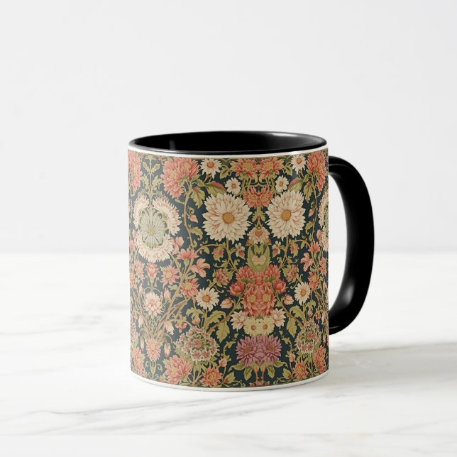  William Morris Chrysanthemums Floral Art Nouveau  Mugg (Framsida höger)